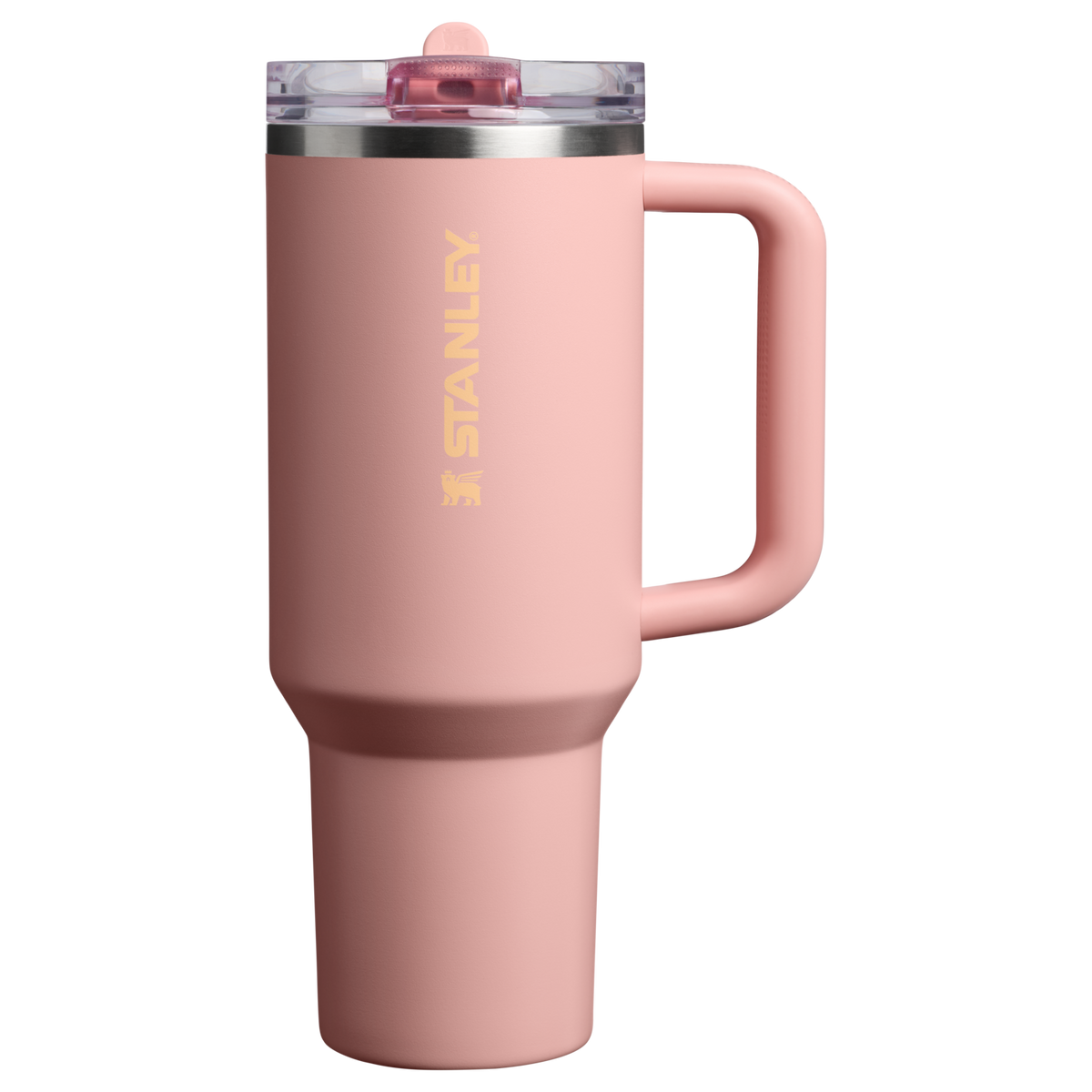 Personalized laser engraved Stanley 40oz Quencher ProTour Tumbler in Peach Rose, custom name gift