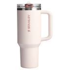 Personalized laser engraved Stanley 40oz Quencher ProTour Tumbler in Rose Quartz, custom name gift
