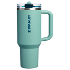 Personalized laser engraved Stanley 40oz Quencher ProTour Tumbler in Spring Green, custom name gift