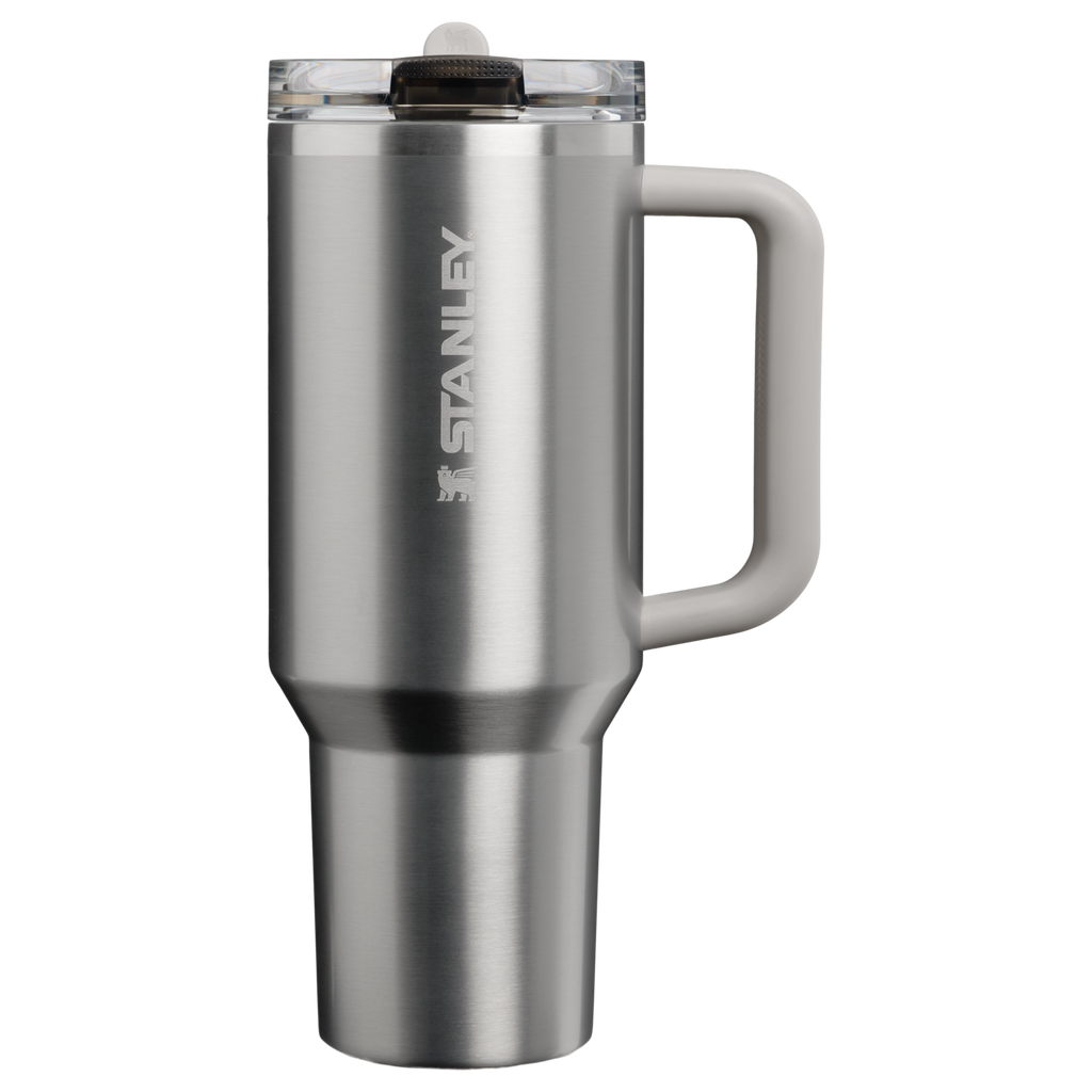 Personalized laser engraved Stanley 40oz Quencher ProTour Tumbler in Stainless Steel Ash, custom name gift