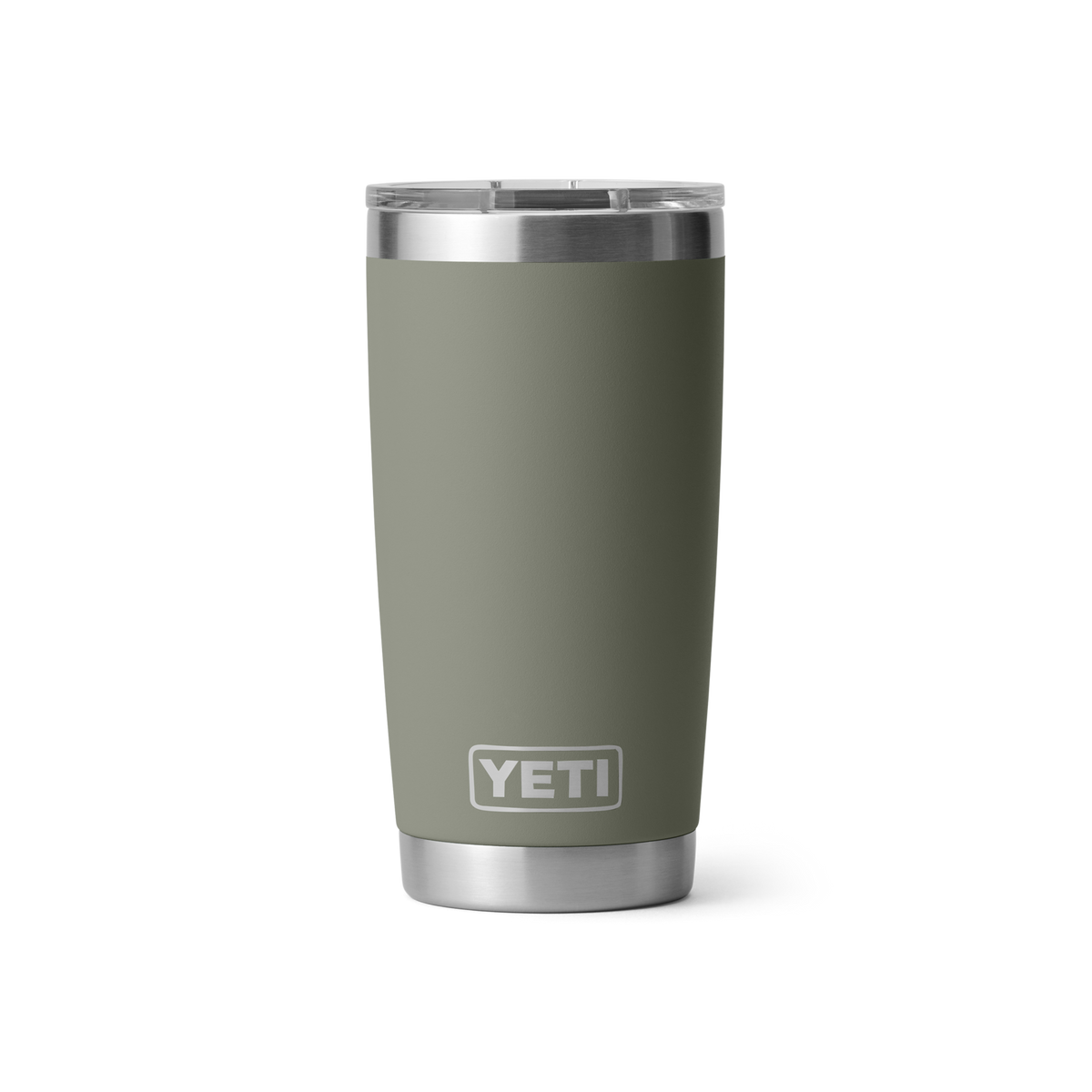 Personalized laser engraved YETI 20oz Rambler Tumbler in Pampa Green, custom name gift
