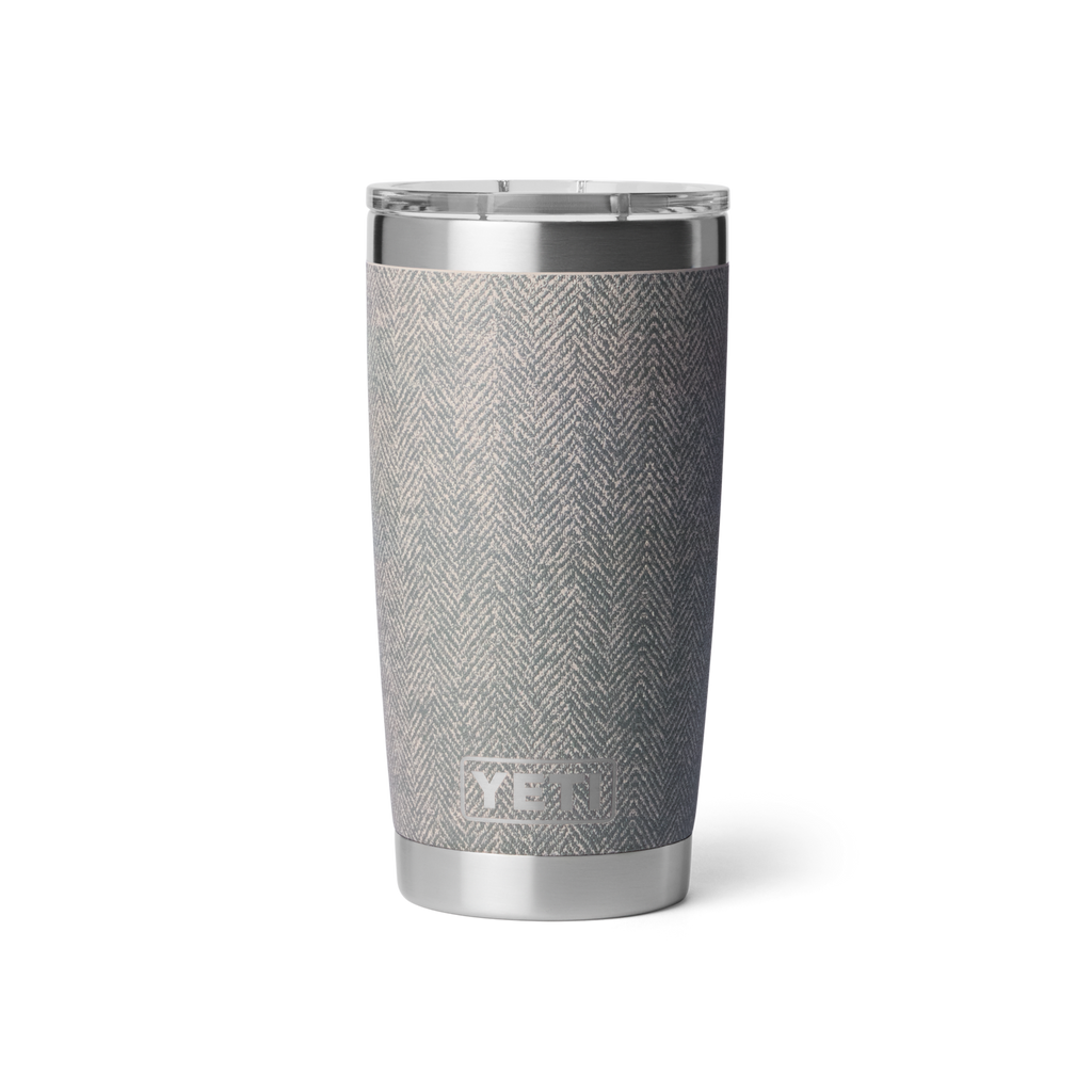 Personalized laser engraved YETI 20oz Rambler Tumbler in Riverhead Green, custom name gift