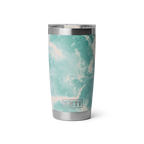 Personalized laser engraved YETI 20oz Rambler Tumbler in Sea View, custom name gift