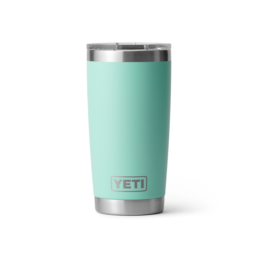 Personalized laser engraved YETI 20oz Rambler Tumbler in Seafoam, custom name gift