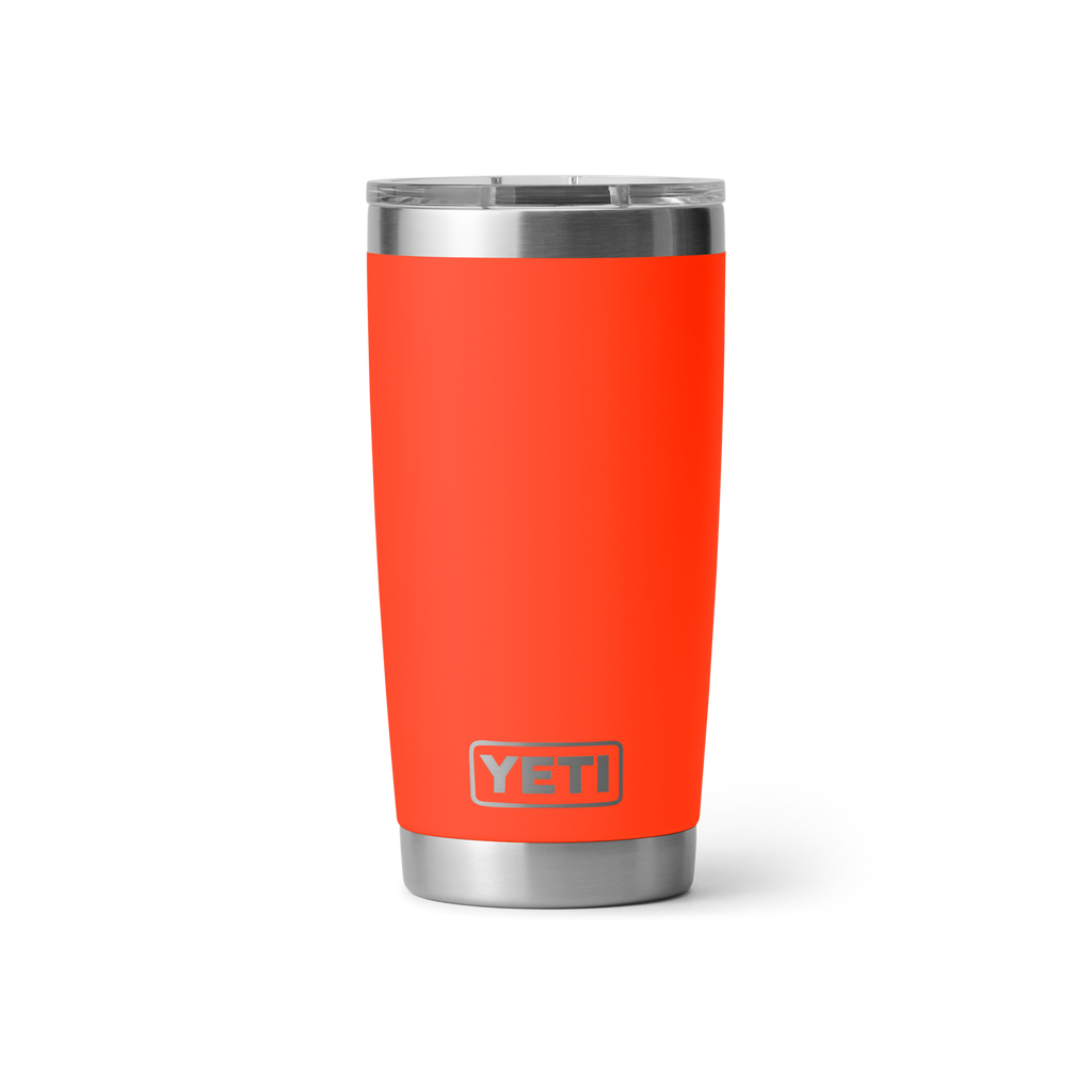 Personalized laser engraved YETI 20oz Rambler Tumbler in Solar Flare, custom name gift