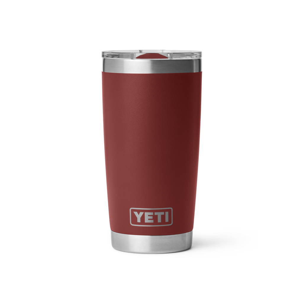 Personalized laser engraved YETI 20oz Rambler Tumbler in Stag Red, custom name gift