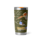 Personalized laser engraved YETI 20oz Rambler Tumbler in Upland Bird Olive, custom name gift