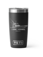Personalized laser engraved YETI 20oz Rambler Tumbler in Black, custom name gift