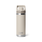 Personalized laser engraved YETI 18oz Rambler Chug Bottle in Cape Taupe, custom name gift