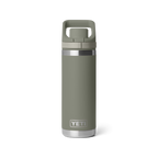 Personalized laser engraved YETI 18oz Rambler Chug Bottle in Pampa Green, custom name gift