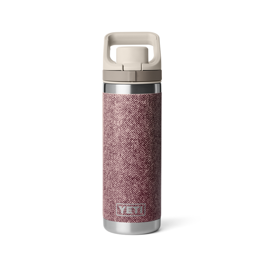 Personalized laser engraved YETI 18oz Rambler Chug Bottle in Riverhead Red, custom name gift