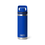 Personalized laser engraved YETI 18oz Rambler Chug Bottle in Royal Blue, custom name gift
