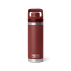 Personalized laser engraved YETI 18oz Rambler Chug Bottle in Stag Red, custom name gift