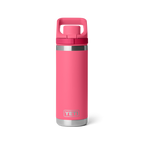 Personalized laser engraved YETI 18oz Rambler Chug Bottle in Tropical Pink, custom name gift