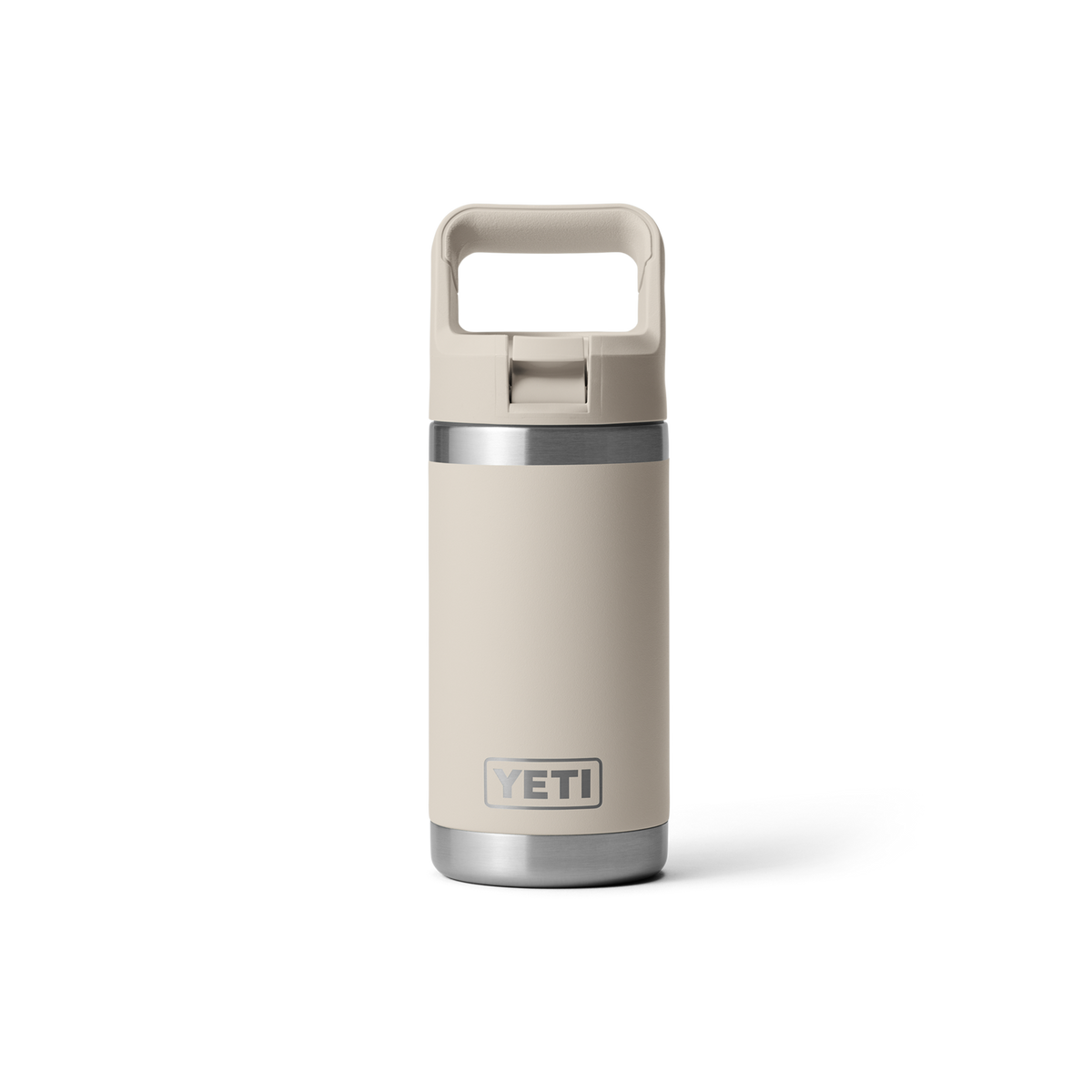 Personalized laser engraved YETI Rambler Jr 12oz Kids Bottle in Cape Taupe, custom name gift