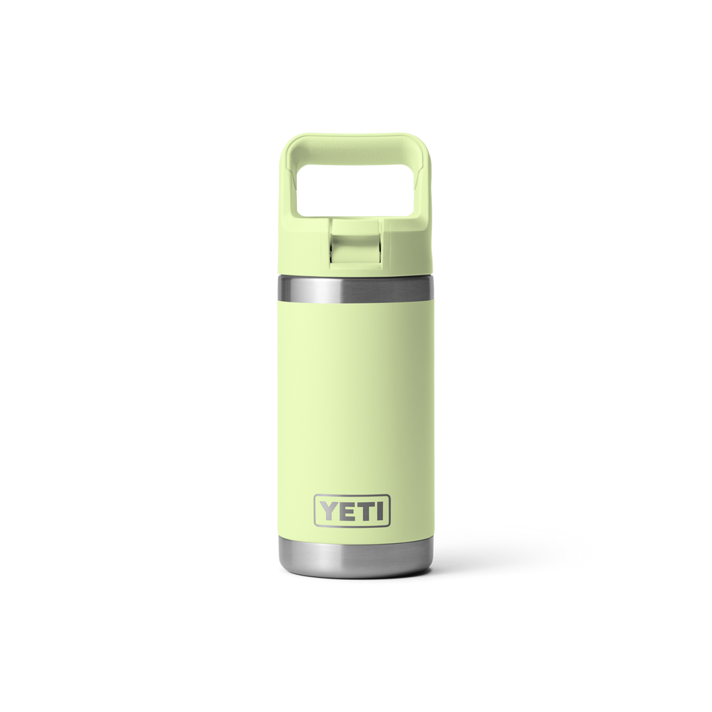 Personalized laser engraved YETI Rambler Jr 12oz Kids Bottle in Grasshopper, custom name gift